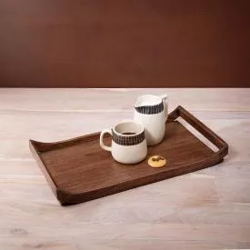 brown wood tray