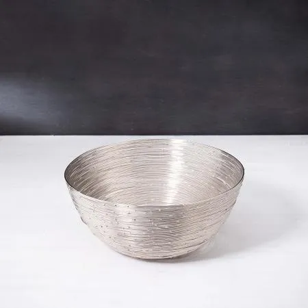 Silver Metal Wire Fruit Bowl- Large