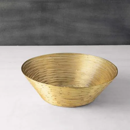 Gold Metal Wire Fruit Bowl- Small