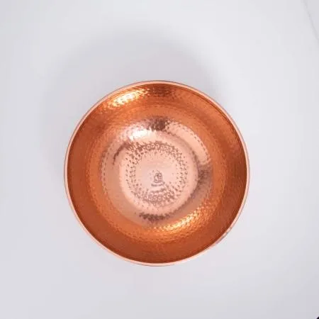 Copper Hammered Metal Bowl- Large