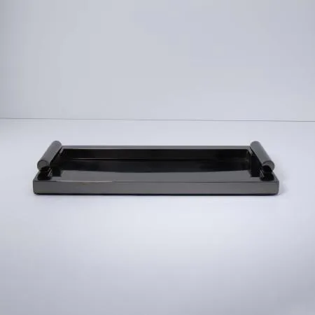 Black Metal Tray With Handles- Large
