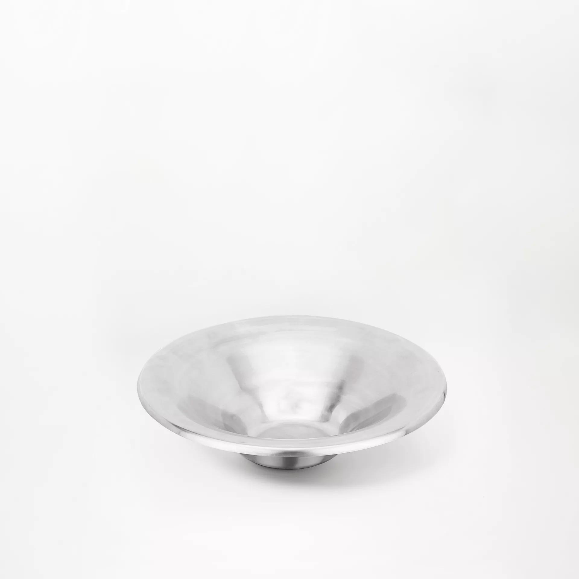matt silver metal serving bowl