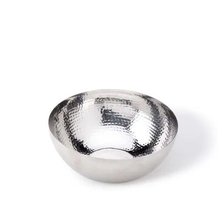 Glossy Silver Metal Bowl