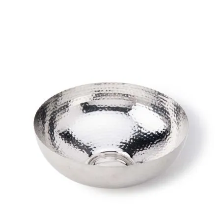 Silver Fluted Metal Bowl